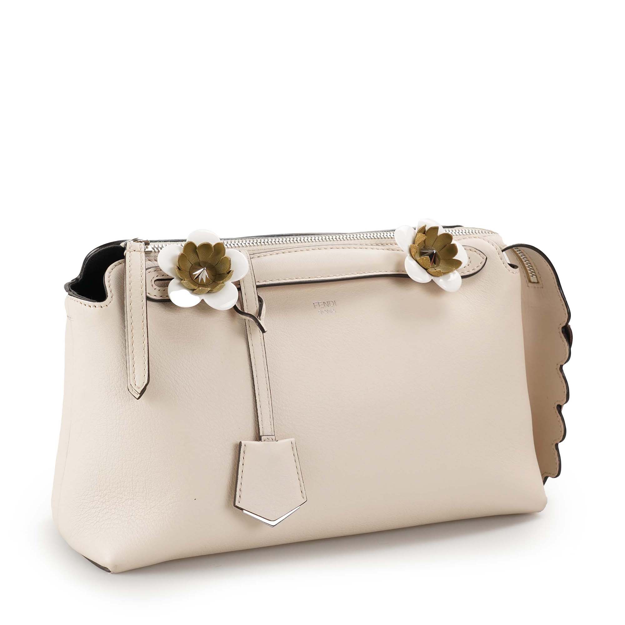 Fendi - Nude Leather Flowerland By The Way Boston Bag 